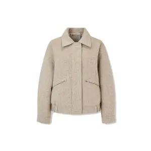 [롯데백화점]보브 여성 울 블렌드 트윌 블루종 자켓 7155410003