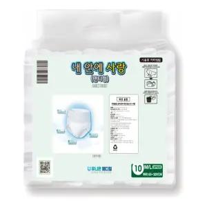 유니온 성인팬티형 기저귀 노인 간병 요양 중형 10개용 뽀송뽀송한 어르신용 요실금 요양원 가성비 저기 실