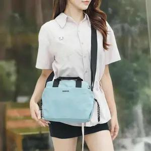 여성용 경량 나일론 토트백 크로스백 데일리 컬러 핸들