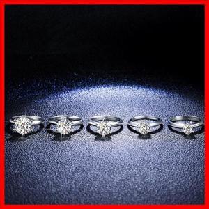 럭셔리 PT950 플래티넘 반지 GRA 인증 모이사나이트 다이아몬드 반지 이터니티 약혼 웨딩 밴드 액세서리 여