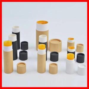 5 개/몫 크래프트 종이 푸시 업 립스틱 튜브 생분해 성 골판지 화장품 원통형 포장 립밤 탈취제 용기