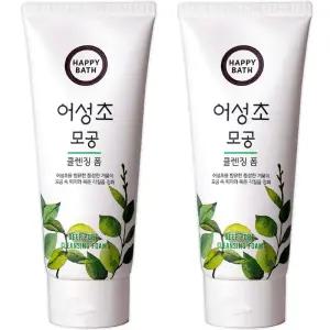 해피바스 어성초 모공 클렌징폼 200gx2개 세안제 각질제거 폼클렌징 필링젤 클렌징