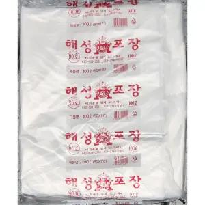 비닐봉투(흰색 100L 90x105cm 40입)/분리수거 봉투 비닐 팩 포장 재활용 투명 비닐봉투 대형 손잡이 비닐백