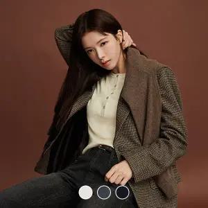 [지오다노] 355909 여 14gg 헨리넥 긴팔 니트 스웨터