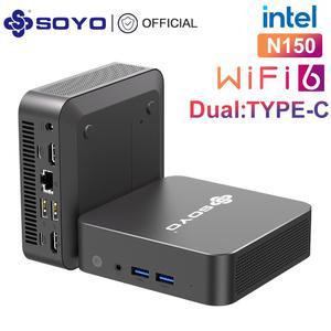 SOYO 효율적인 M4 미니 PC Intel N150 N100 N95 C DDR4 16G RAM 512G 스 지 Win11 WiFi6 BT5 2 휴대용 컴퓨터