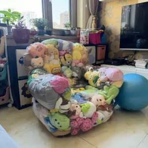 인형넣는 소파 투명 쇼파 인형수납소파 비닐 DIY