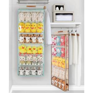 솜인형 걸이 포켓 문 정리대 보관함 5단 60x11x125cm 그린 행거 인형정리함 벽면