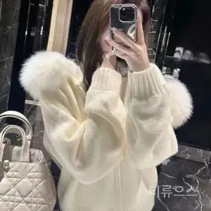 티류으스 여성 가을 겨울 캐주얼 후드 니트 집업 점퍼 Lyw