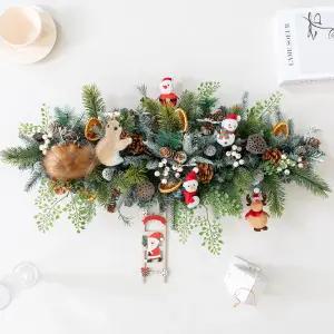 크리스마스 장식 가랜드 센터피스 숲속 친구들 75cm 소품 테이블 벽걸이 데코 행사 촬영 파티 겨울