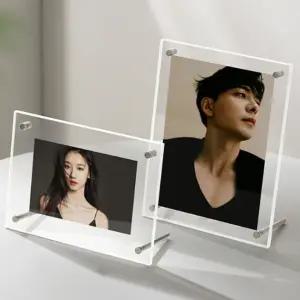 사진 아크릴 홈데코 투명 인테리어 프레임 액자 스탠드 4x6 5x7 포토 탁상 사진액자 탁상 웨딩사진