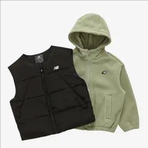 뉴발란스키즈(NB Kids) ESSENTIAL2in1 플리스 베스트 세트 (신슐) NK9QF4101U(49)Khaki