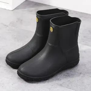 illo001  3컬러 남성 절개 스티치 포인트 숏 앵클 레인부츠 레인14N  buyus 굿딜 브이숍