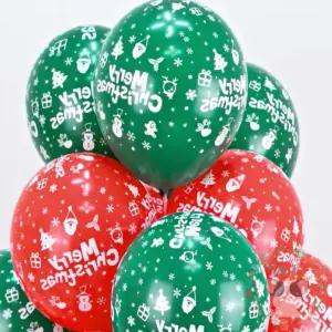 옥이드림 30CM 풍선 메리혼합 50개 크리스마스풍선장식 크리스마스장식 크리스마스꾸미기