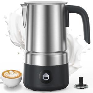 AMZCHEF 8-in-1 밀크 프로더 및 스티머 600W, 스마트 터치 컨트롤, 커피용 17온스/500ml 탈착식 프로더, 자동 온냉 폼 메이커, 핫 초콜릿 식기세척기 안전