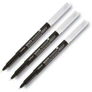 [문화연필] 마카펜 F 중간글씨용 흰색 3입)