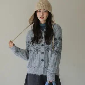 [시크폭스] 오브노르딕 카라 울 니트 가디건_54CA989