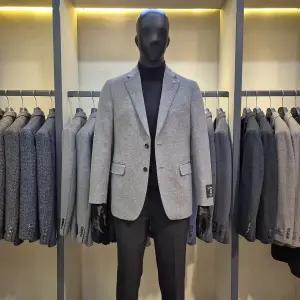 [바쏘](마산점)가을 겨울 라이트 그레이 울 캐시미어 남성자켓