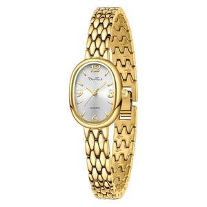 디아오펜디 쁘띠 빈티지 타원형 골드 여성용 시계, 일본 쿼츠 무브먼트가 적용된 방수 우아한 시계, 조절 가능한 스트랩, 도구 포함