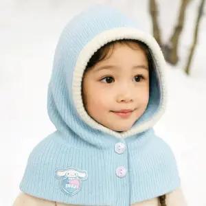 아동바라클라바 후드 산리오 마이멜로디 니트 겨울 모자 넥워머