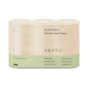 [생활공작소] 대나무 화장지 (27m x 6롤)