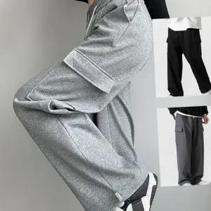 카고 트레이닝 팬츠 빅사이즈 남여공용 겨울 기모 트레이닝 팬츠 조거 데일리 오버핏 루즈핏 와이드 세미