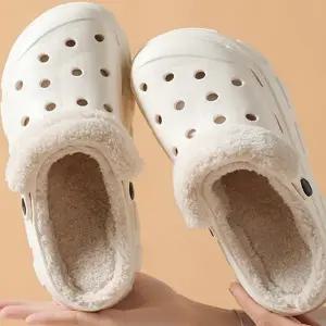 여성 털 슬리퍼 푹신한 키높이 통굽 겨울 털 슬리퍼 방한 실내화 사무실 논슬립 미끄럼 겨울용 방한화