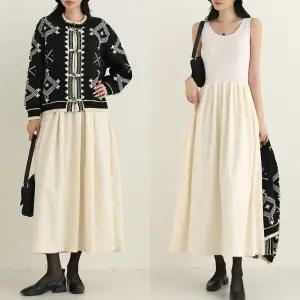 태라 빅 코듀로이 레이어드 롱 원피스_BDOP114