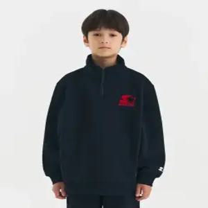 [스타터 블랙라벨 키즈]기모 반집업 스웨트 맨투맨 (블랙) ST254IZM03_BLK