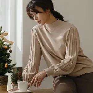 [엘리시아] 리포 비스코스 주름 폴라 티셔츠 11M