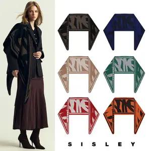 [본사 정품] [면세가 378000원] 25FW 시슬리 시그니처 울캐시미어 니트 머플러+ 가죽 벨트 세트