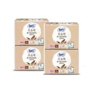쏘피 유기농 자연의색 무표백 중형 18개 x 4팩 피부 저자극 국내생산 순면커버