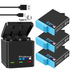 Gopro Hero 8 7 6 5용 1680mAh 배터리 또는 3 슬롯 충전기 케이스