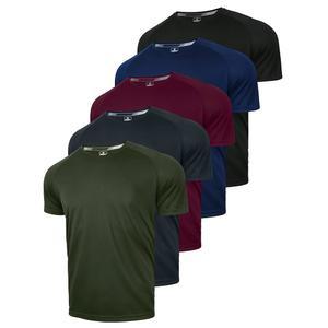 CuterzClub 3 5 팩 남성 운동 셔츠 퍼포먼스 드라이 핏 러닝 반팔 티셔츠 수분 위킹