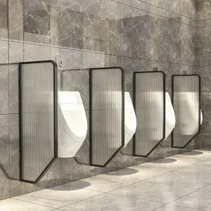 반투명 소변기 파티션 금색 칸막이 강화유리 스테인리스스틸 욕실 회사 공동 가림막 공중화장실
