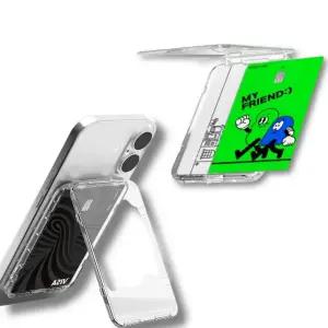 스탠드 맥세이프 카드지갑 2장 수납 2배 자력 투명 카드 케이스