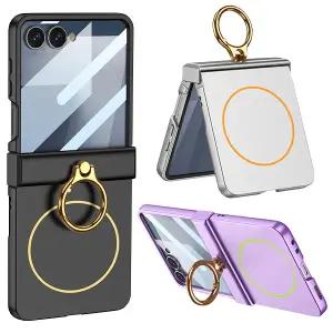 갤럭시Z플립7 제트지 맥세이프 힌지보호 핑거링 거치대 매트 하드 핸드폰 케이스