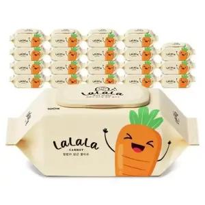 랄랄라 제주 당근 물티슈 100매x10+10팩 EWG그린