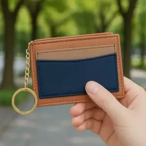 [하프클럽/]클로닛 슬림 카드 지갑 오렌지 컬러 키링 교통카드 홀더