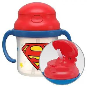 양손 스트로 핸들컵 원터치 슈퍼히어로 아동컵 1P 어린이 빨대컵