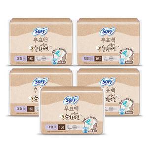 쏘피 내몸에 순한면 무표백 대형 16매, 5개
