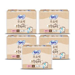쏘피 내몸에 순한면 무표백 중형 18매, 5개