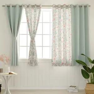 까르데코 노르딕네이처+노르딕솔리드 작은창 창문 암막 4장 커튼세트