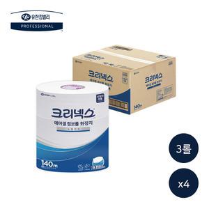 45376 크리넥스 에어셀 점보롤 화장지 140m 12롤 업소용 대용량 롤 휴지