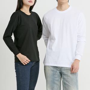 남자 여자 베이직 기본 라운드 긴팔 무지티 면티 흰티(흰색, 검정, 곤색, 멜란지)