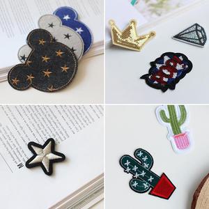 와펜 모음 자수 패치 열접착 의류 가방 리폼