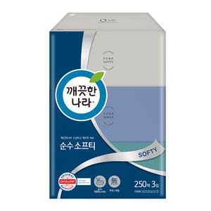 깨끗한나라 부드러운 미용티슈(250매*3입)