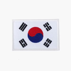 태극기약장 흰테두리 컬러 벨크로 군인가방 군대 패치 와펜