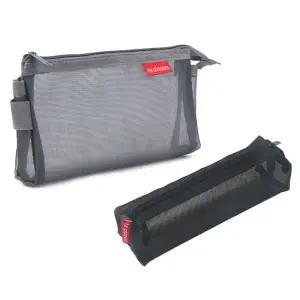 메쉬 파우치 필통 매쉬 파우치 화장품 브러쉬 여행 소품 망사