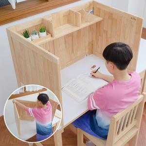 곧은나무 접이식 집중력 1인 독서실책상 가림판 원목 스터디 칸막이