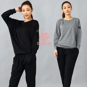 여성운동복 필라테스상의  가오리 긴팔티 TL66WQ6